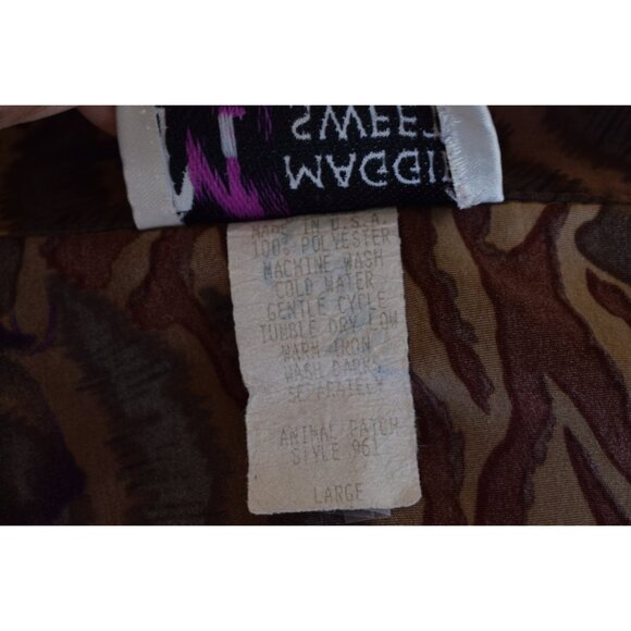 Vintage 90s Brown Jungle Floral Blouse size L - Picture 7 of 10